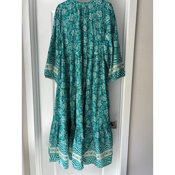 Tuckernuck Beach Palmetto Bouquet Print Long Sleeve Salty Paloma Caftan 3X NWT - Picture 2 of 4